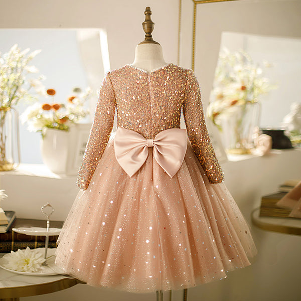 Rose gold dress store for baby girl