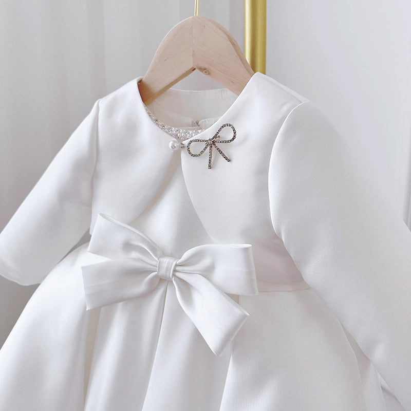 Birthday Dress White Two Piece Long Sleeve Princess Dress