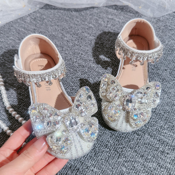 Girls Summer Bow-knot Sandals Rhinestone Shoes