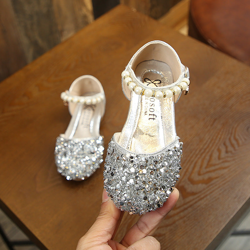 Cute Girl Dress Shoes Summer Cute Girls Sequins Princess Sandals