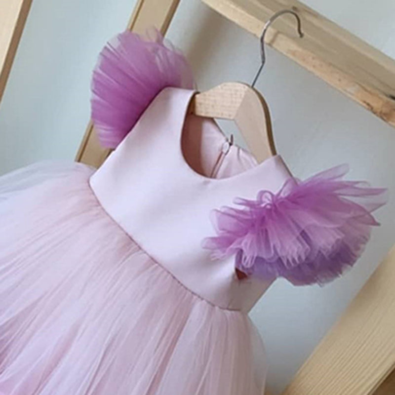 Elegant Baby Girls Butterfly Sleeve Christening Dress Dress Toddler Performance Princess Dress