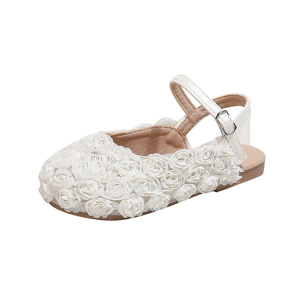Girls Small Flower Princess Shoes Cute  Summer Sandals