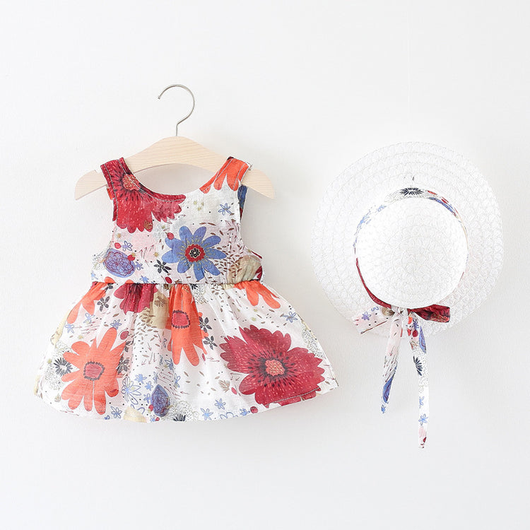 Girls Breathable Summer Floral Dress