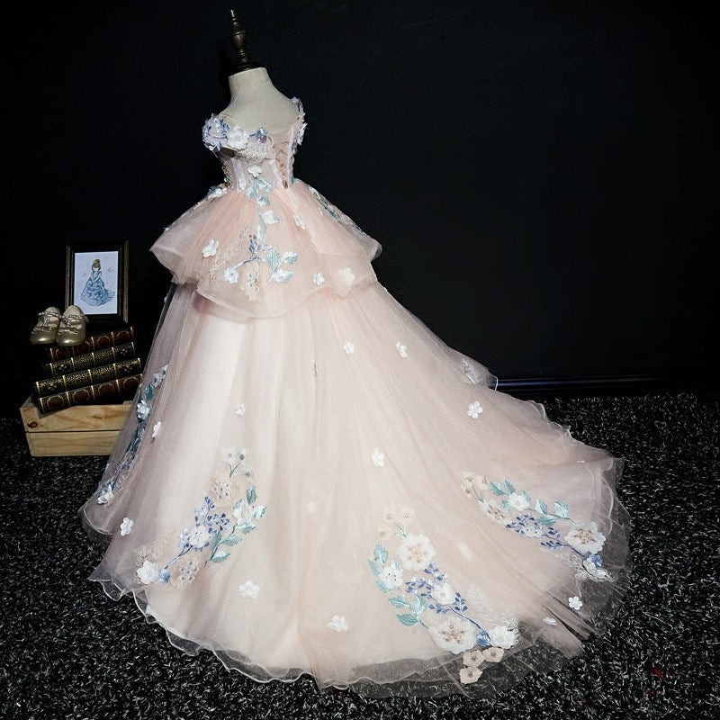 Elegant Baby Girls Floral Tulle First Communion Dress Toddler Princess Dress