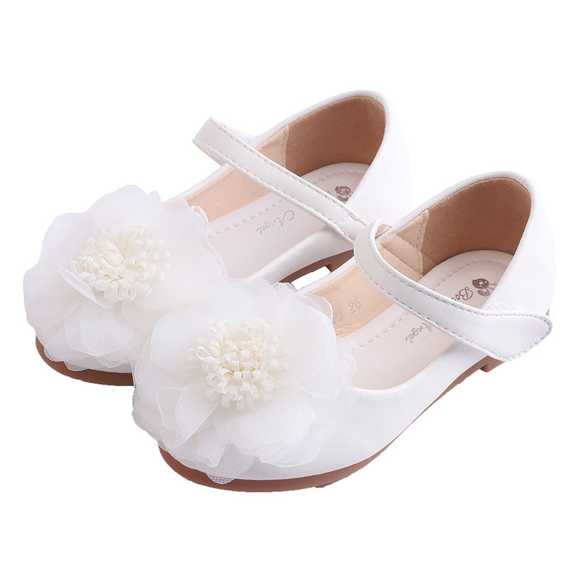 Girls Leather Shoes Children Princess Flat Soft Bottom Dance Shoes