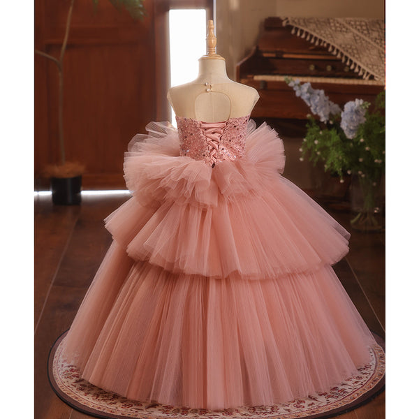 Baby Girls Luxury Ball Gown Birthday Dresses Sequined Dress  Toddler Beauty Pageant Dress