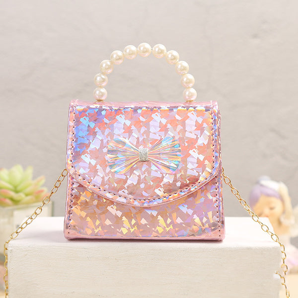 Small Summer Shining Sequined Bow Pearl Bag