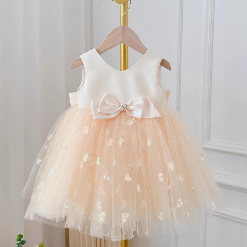 Backless Sequined Dress Tulle Puffy Princess Dress