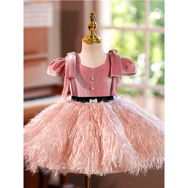 Luxurious Pink Princess Dress Flower Girl Dress Beauty Pageant Dress