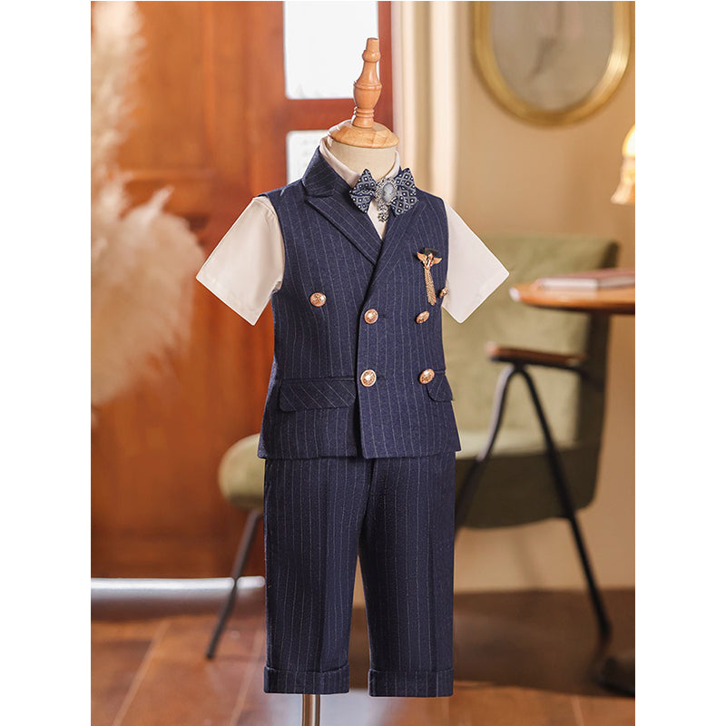 Children's Striped Suit Boy's Vest Small Suit