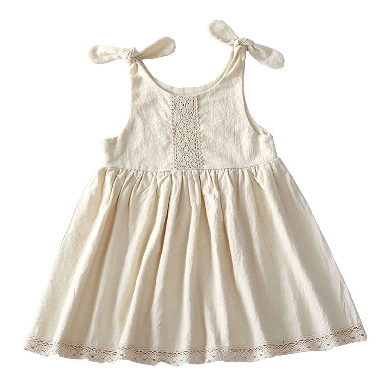 Baby Girls Solid Color Lace Princess Dress