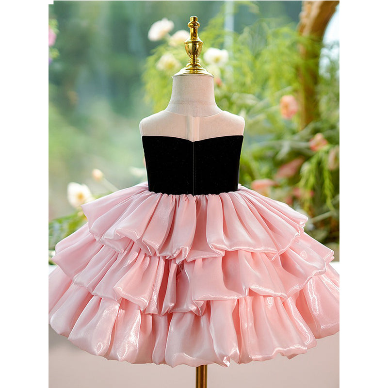 Pink Sleeveless Fluffy Princess Dress Birthday Dress