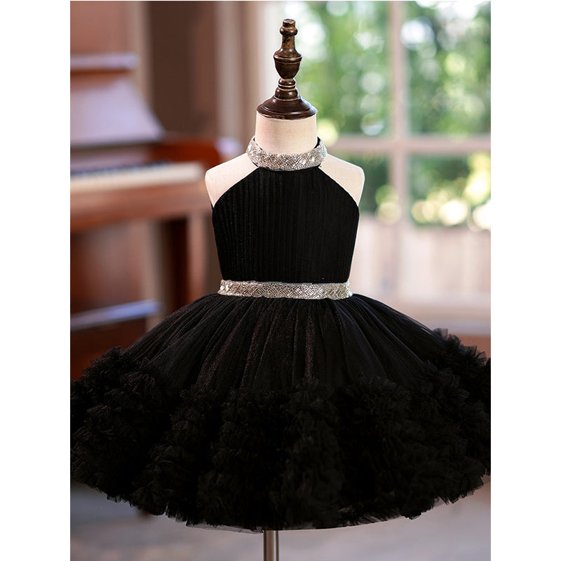 Black Lace Birthday Dress Fluffy Princess Dress