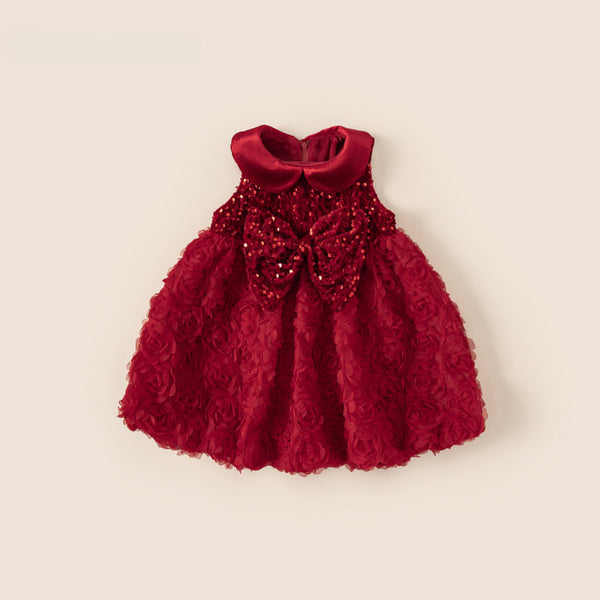 Red Girls Sequin Dress Baby Girl Birthday Dress