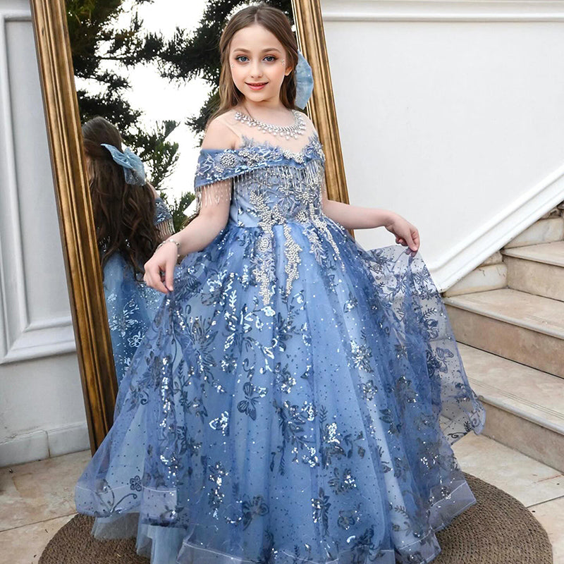 Luxury Cute Baby Girl Formal Dresses  Toddler Birthday Party Ball Gown