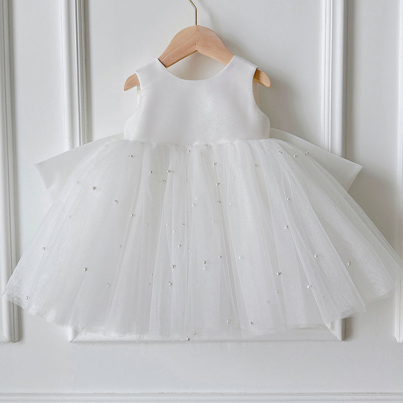 Cute Baby Girl Baptism Dress Flower Dress Toddler First Birthday Pri ...