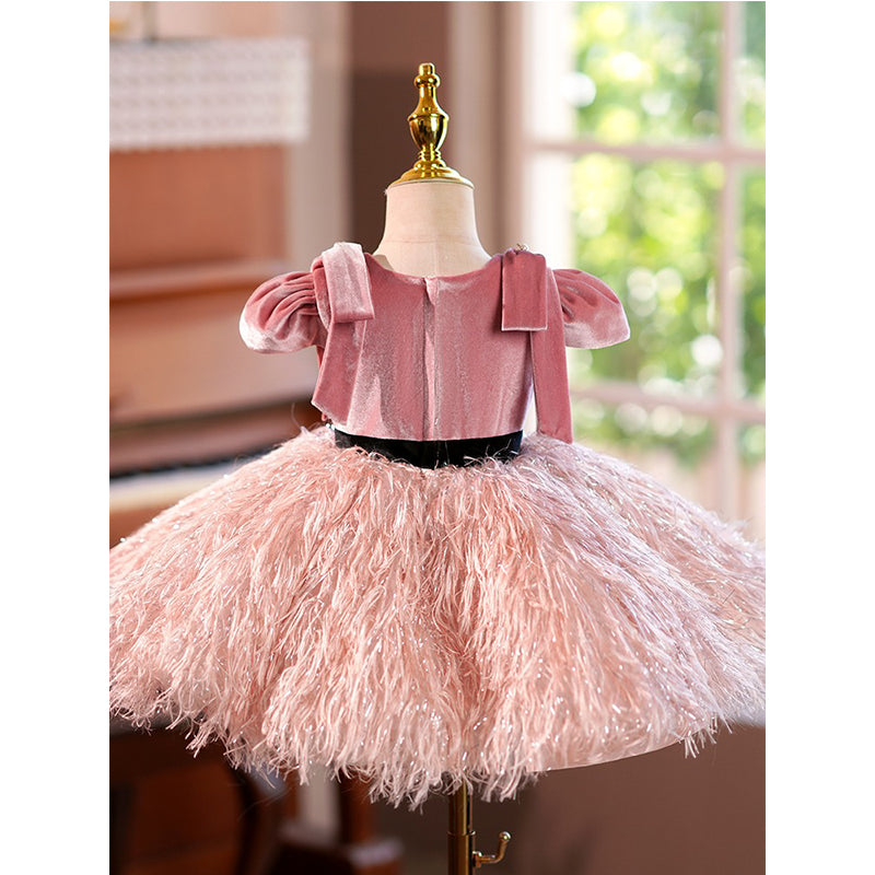 Luxurious Pink Princess Dress Flower Girl Dress Beauty Pageant Dress