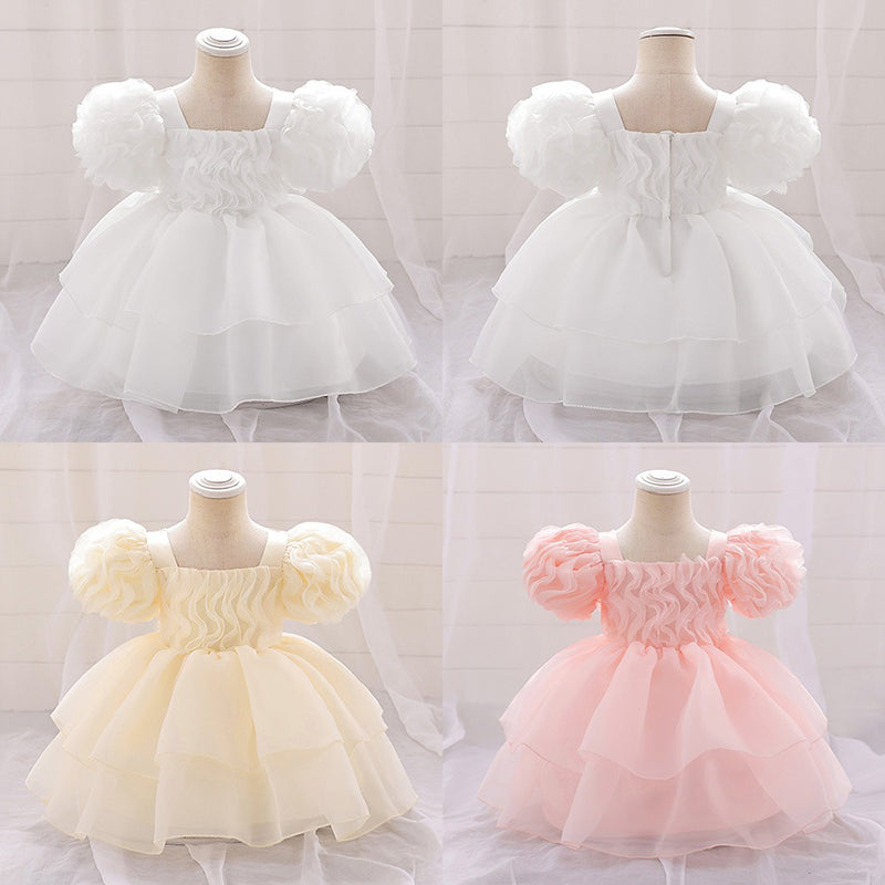 Little Girl Princess Dress Puff Sleeve Birthday Dress