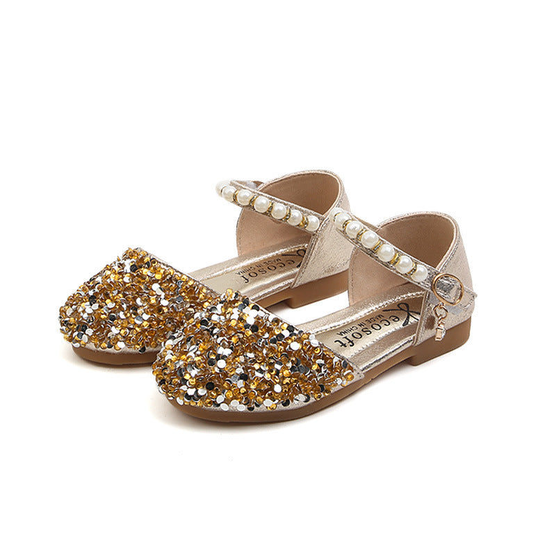 Cute Girl Dress Shoes Summer Cute Girls Sequins Princess Sandals