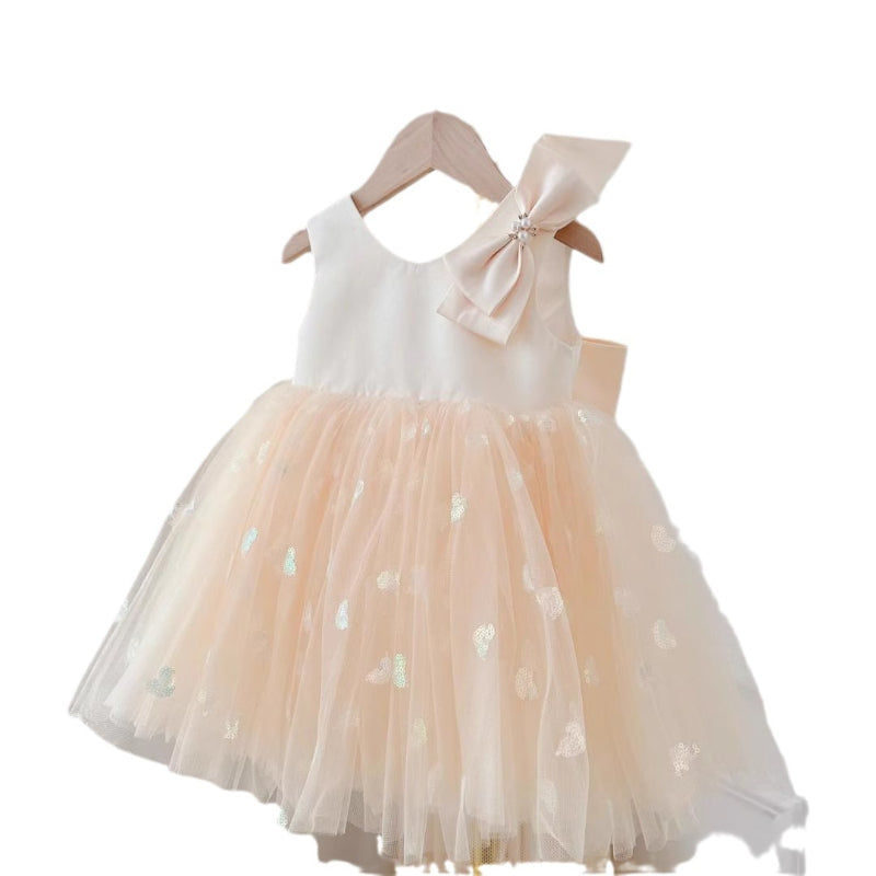 Backless Sequined Dress Tulle Puffy Princess Dress