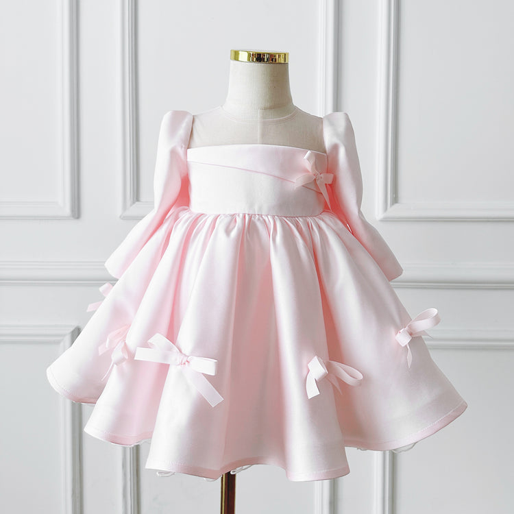 Lovely Baby Girl Bow Dress Beauty Pageant  Dress Toddler First Communion Dresses