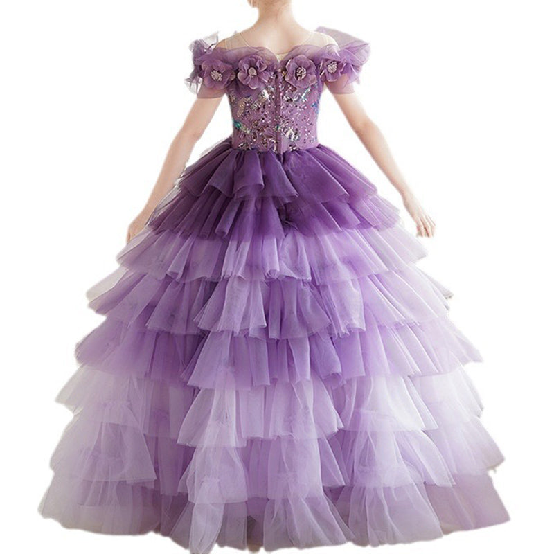 Elegant Baby Girl Gradient Beauty Pageant Dress Toddler Birthday Party Princess Dress