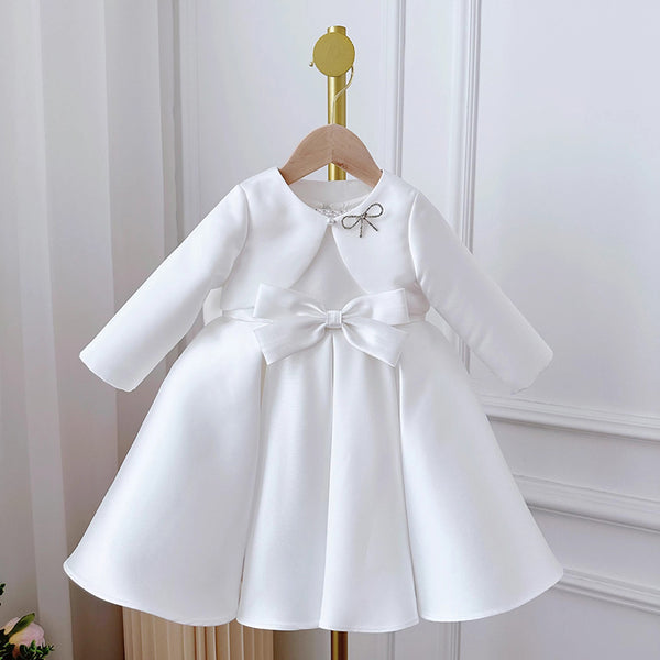 Birthday Dress White Two Piece Long Sleeve Princess Dress