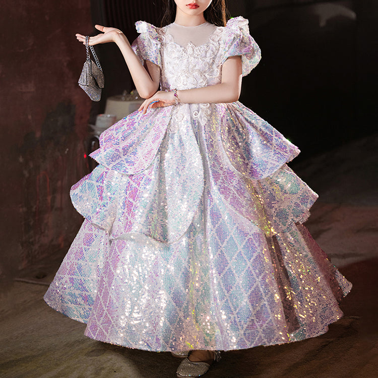 Children's Sequined Wedding Dress Princess Dress