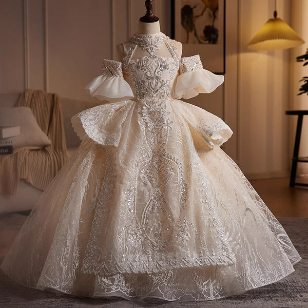 Luxurious Baby  Girl Beauty  Pageant Dress Toddler Embroidery Party Dress