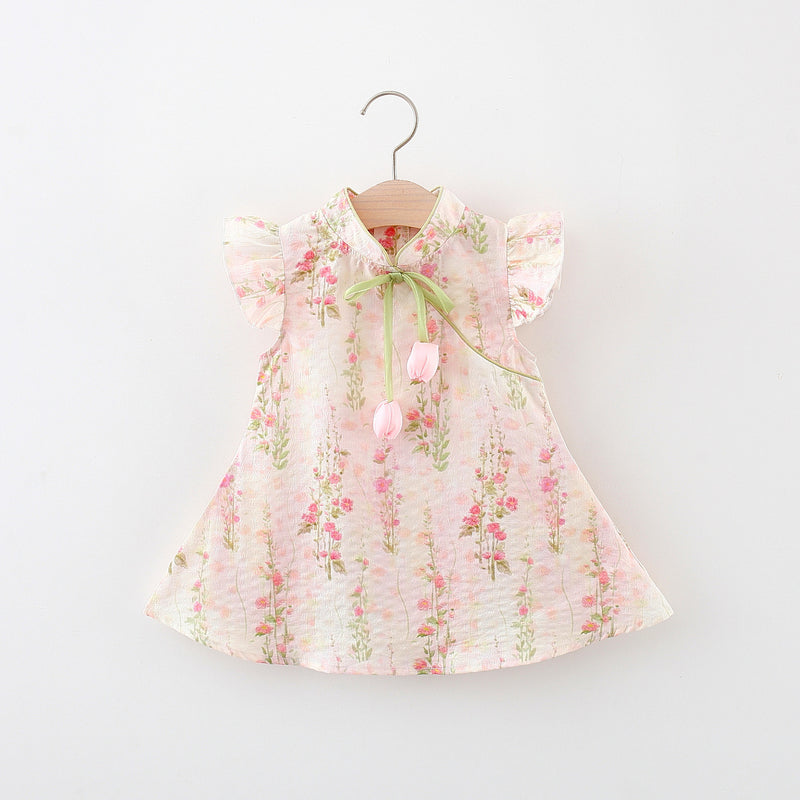 Cute Baby Girls Daily Dress Summer Pink Cozy Princess Dress