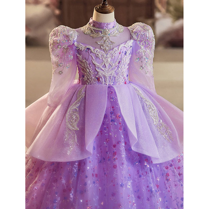 Girls Dress Purple Birthday Dress Princess Dress