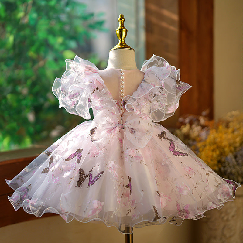 Baby Girl And Toddler Butterfly Flower Birthday Party Princess Dress