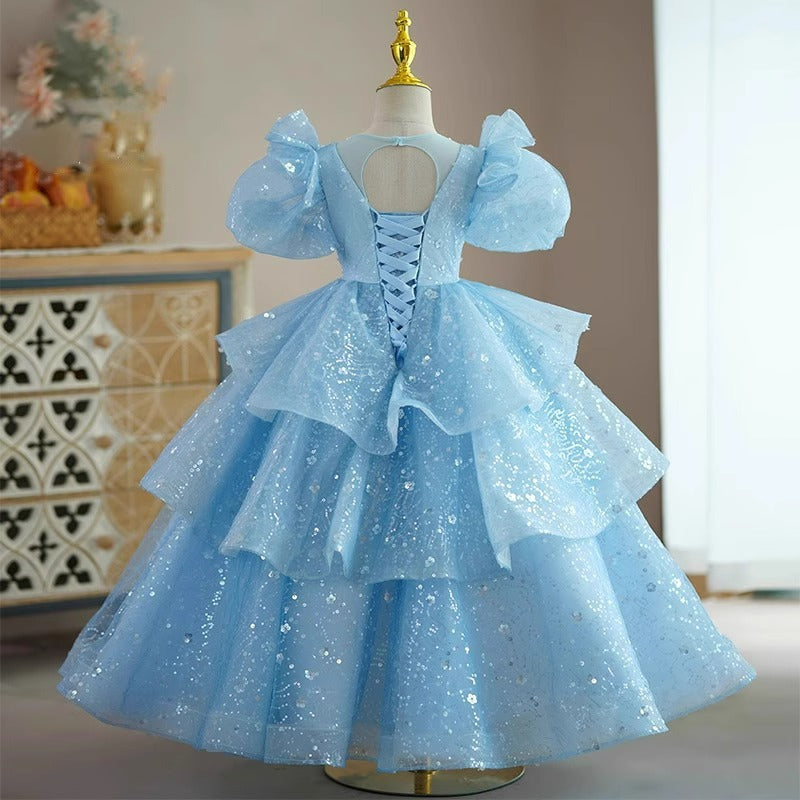 Luxurious Girls Festival Puffy Dress Toddler Birthday Pageant Princess Dress