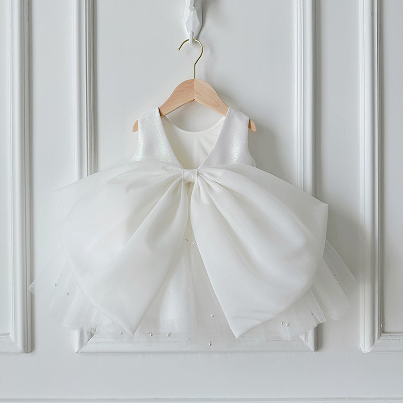 Cute Baby Girl Baptism Dress Flower Dress Toddler  First Birthday Princess Dress