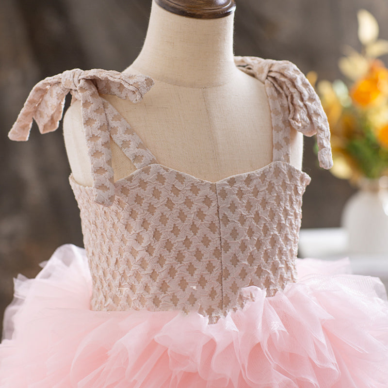 Elegant Fluffy Flower Girl Dress Toddler Birthday Party Princess Dress