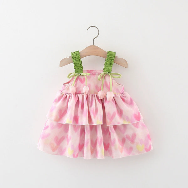 Cute Baby Girls Daily Dress Summer Pink Cozy Princess Dress