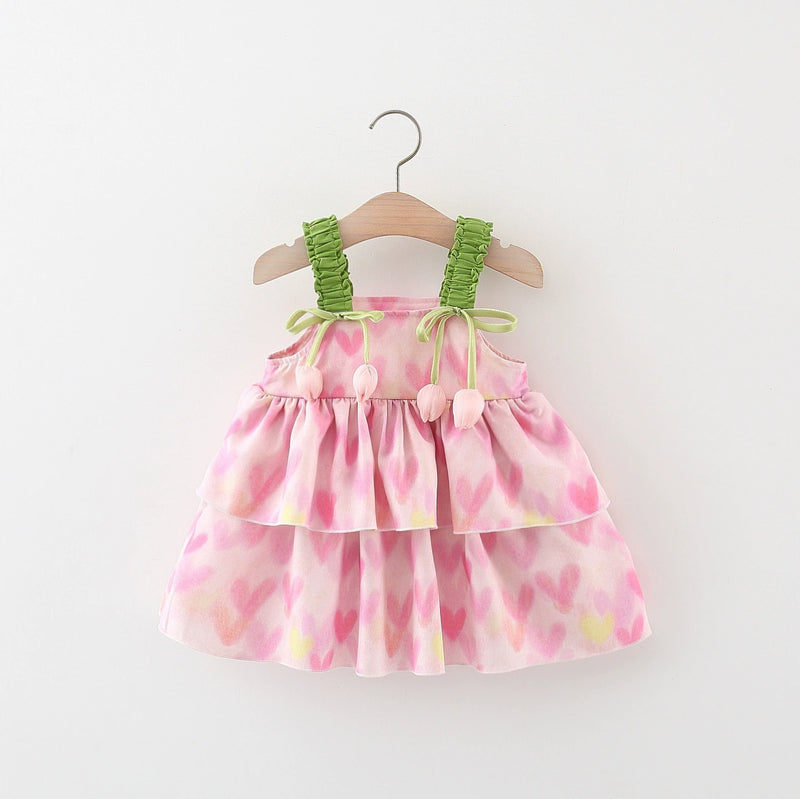 Cute Baby Girls Daily Dress Summer Pink Cozy Princess Dress