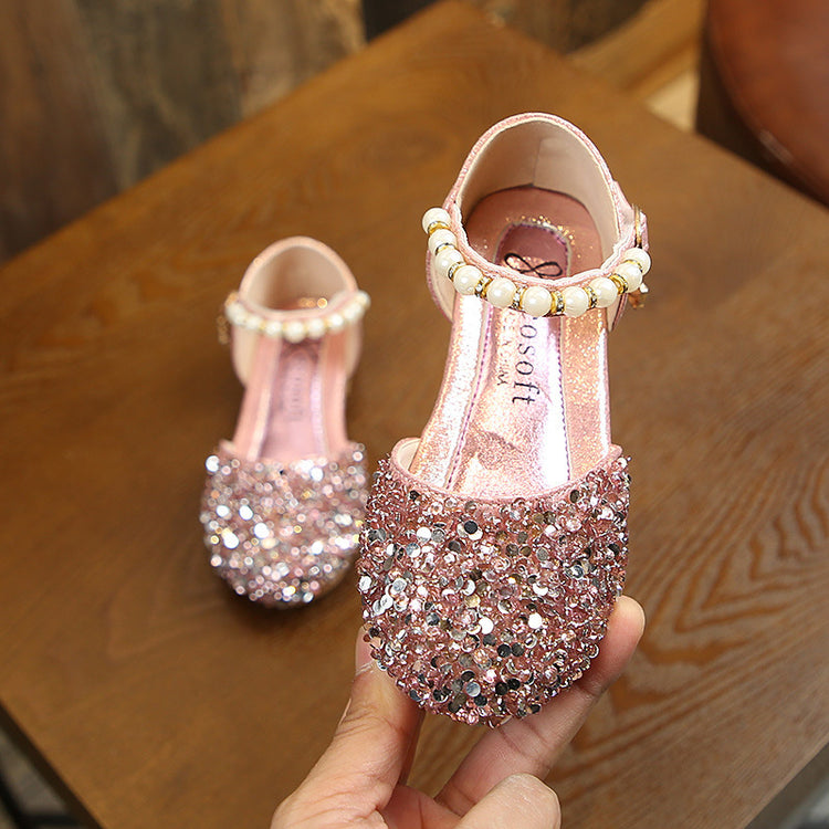 Cute Girl Dress Shoes Summer Cute Girls Sequins Princess Sandals