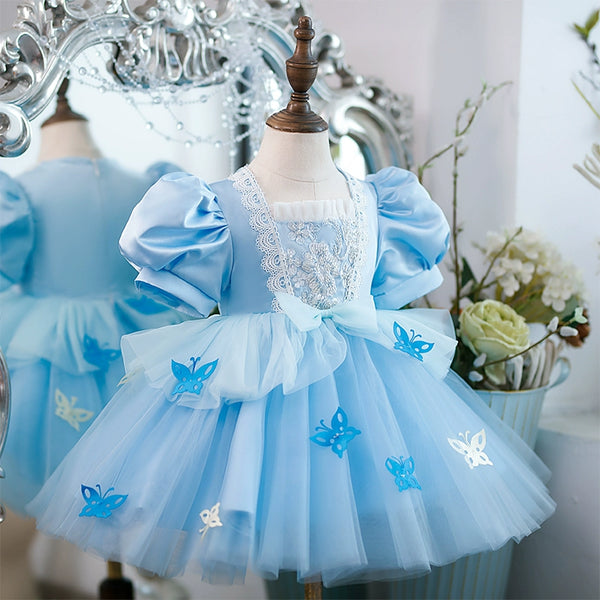 Luxury Butterfly Sequins Toddler Birthday Party Princess Dress