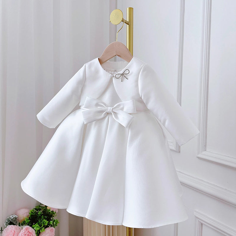 Birthday Dress White Two Piece Long Sleeve Princess Dress