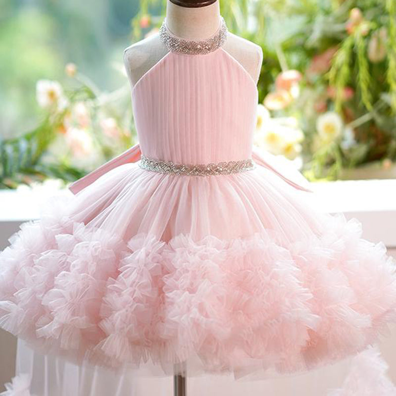 Luxurious Baby Girl Flower Girl  Dress Toddler Birthday Pageant Princess Dress