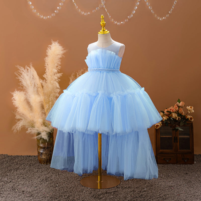 Sleeveless Swallowtail Princess Dress Mesh Puffy Dress