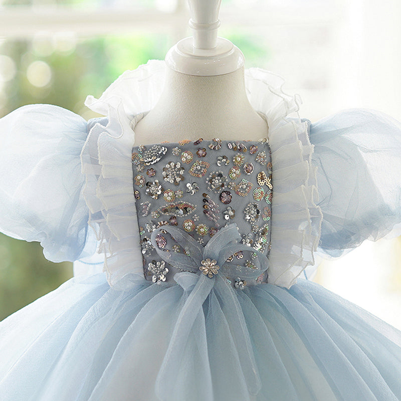 Cute Baby Girl Puffy Beauty Pageant Dress Toddler Birthday Party Princess Dress