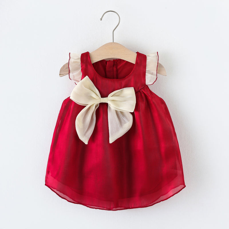 Red Flower Dress Baby Girls Cozy Princess Dress