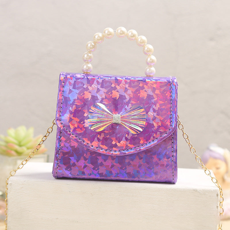 Small Summer Shining Sequined Bow Pearl Bag