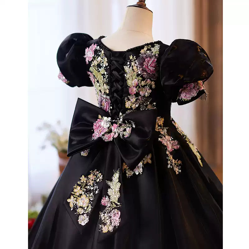 Girls Black Party Dresses Christening Dresses