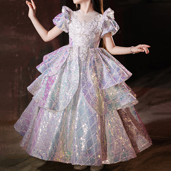 Children's Sequined Wedding Dress Princess Dress