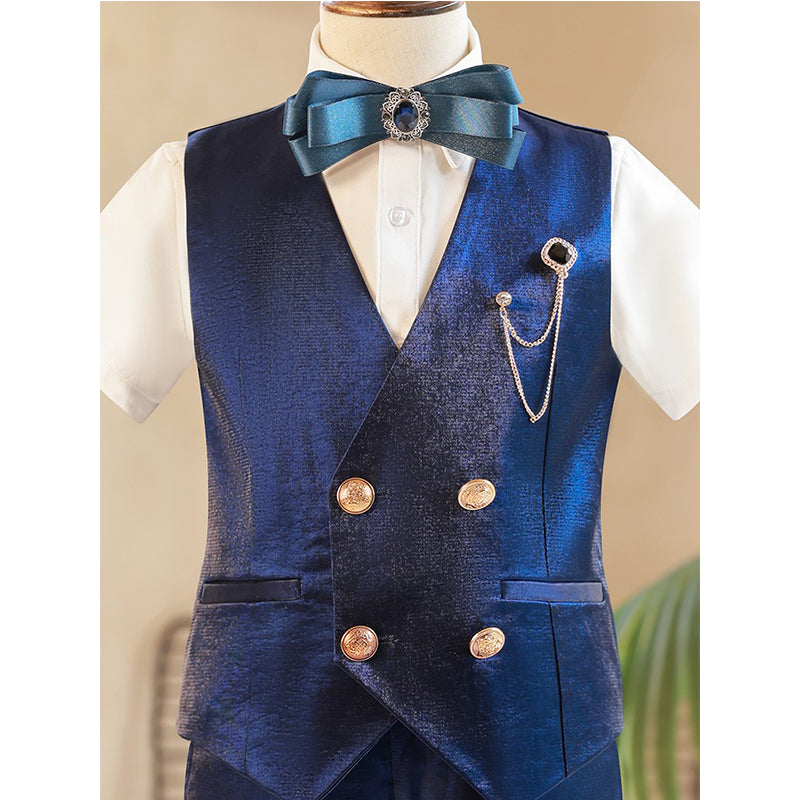 Boys Dress Short-sleeved Vest Children's Suit Set