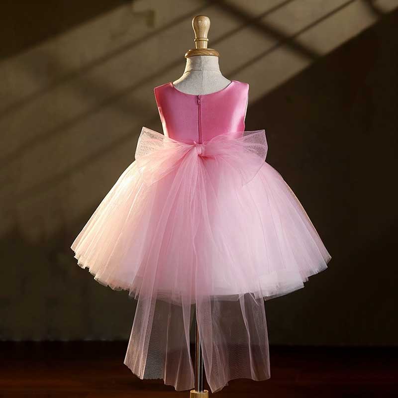 Pink Girl Birthday Dress Flower Girl Wedding Dress Puffy Princess Dress