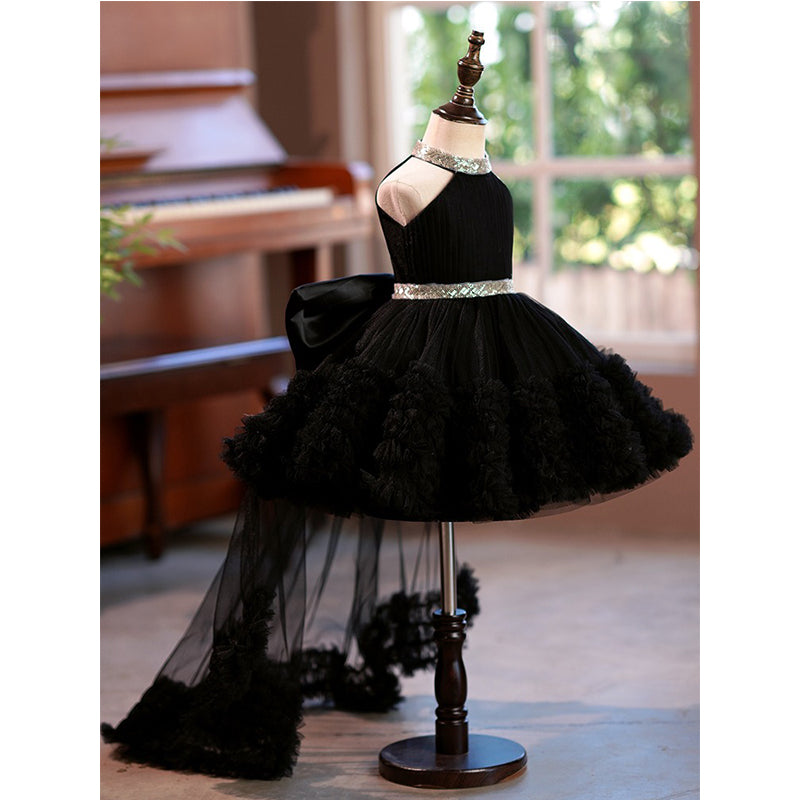 Black Lace Birthday Dress Fluffy Princess Dress